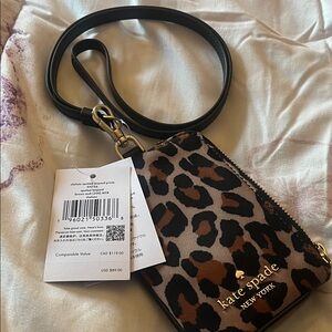 Kate Spade Leopard Print lanyard/wristlet